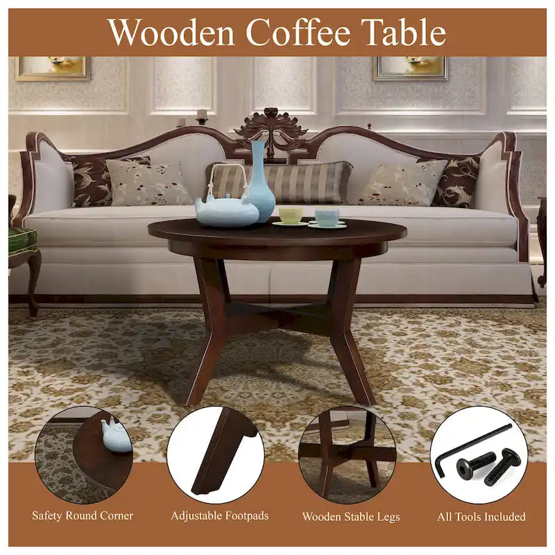 Table basse ronde en bois