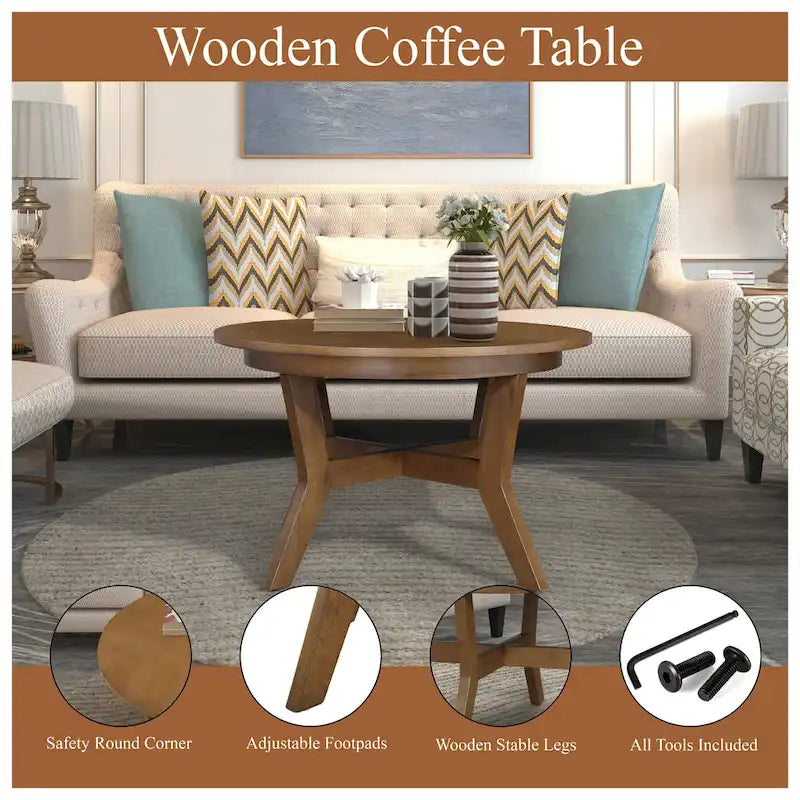 Table basse ronde en bois