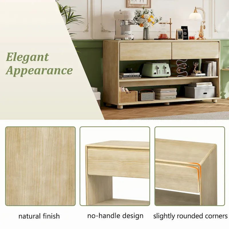 Console de table avec tiroirs et étagères pour entrée