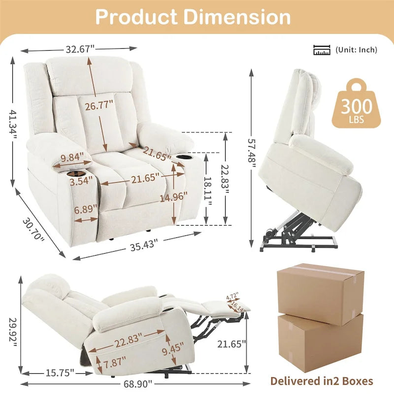 Fauteuil inclinable électrique réglable en hauteur