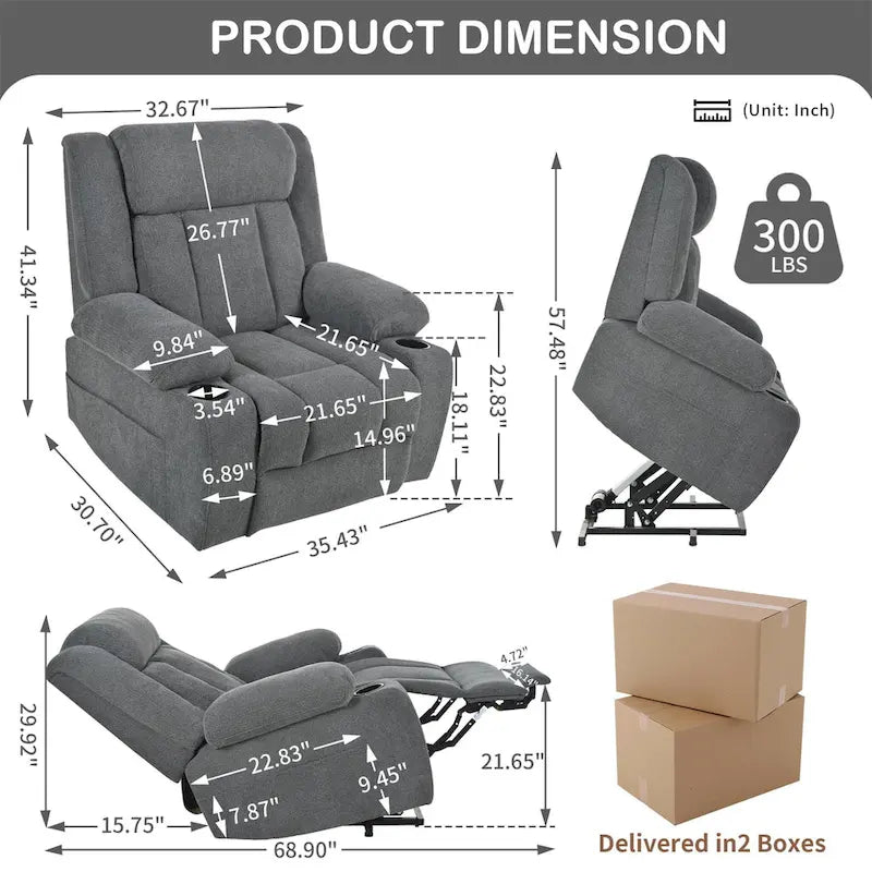 Fauteuil inclinable électrique réglable en hauteur