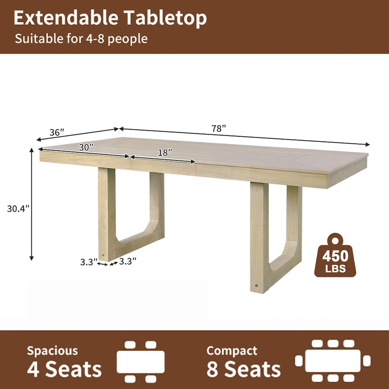 Table à manger extensible