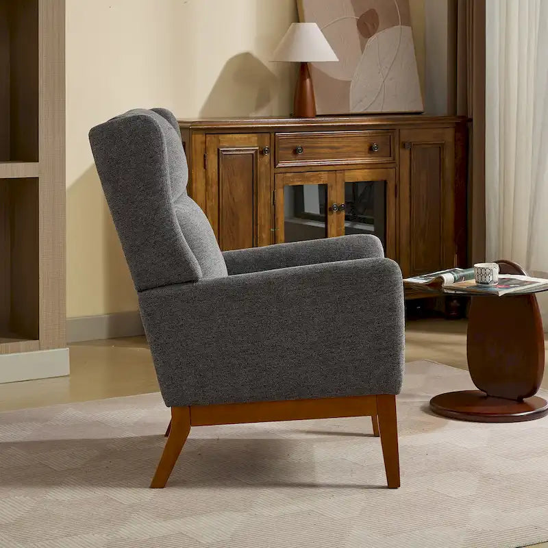 Fauteuil rembourré à dossier haut