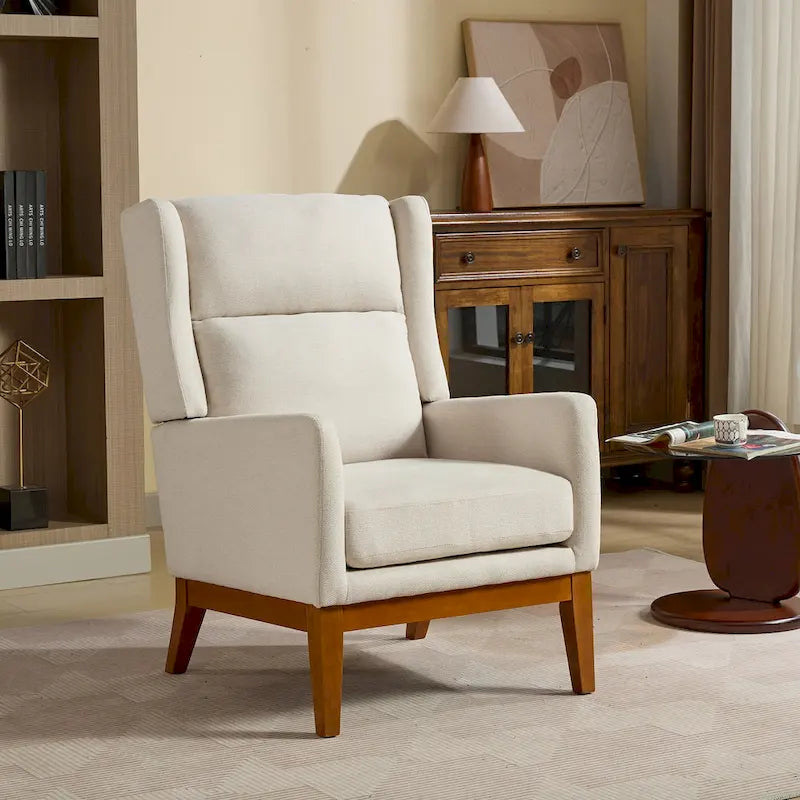 Fauteuil rembourré à dossier haut