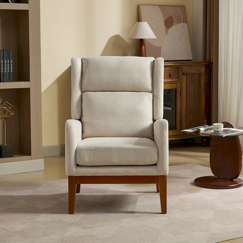 Fauteuil rembourré à dossier haut