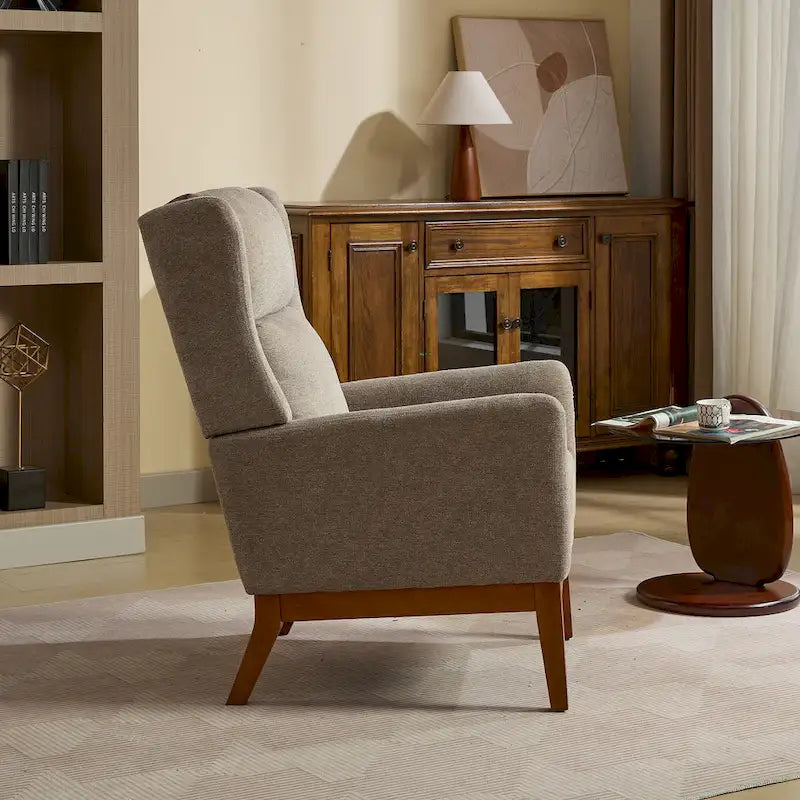 Fauteuil rembourré à dossier haut