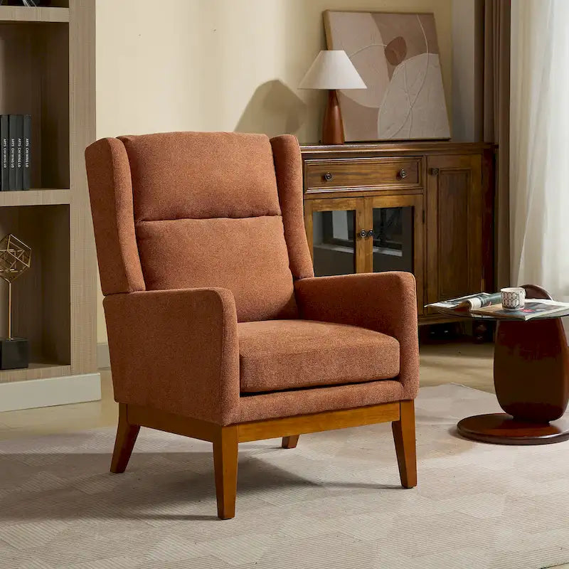Fauteuil rembourré à dossier haut