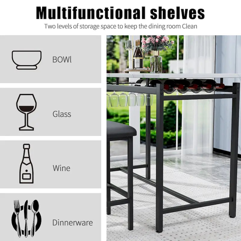 Ensemble de salle à manger trois pièces de style moderne