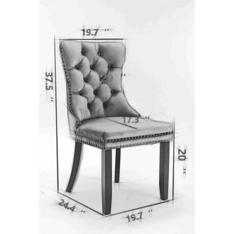 Chaises de salle à manger en velours classique