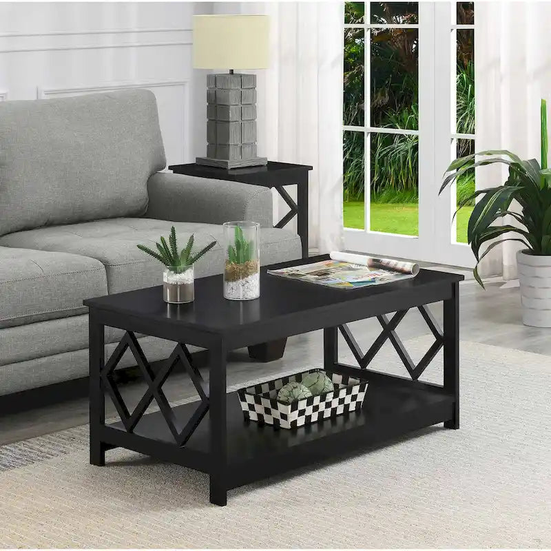 Table basse Diamond avec étagère de Convenience Concepts