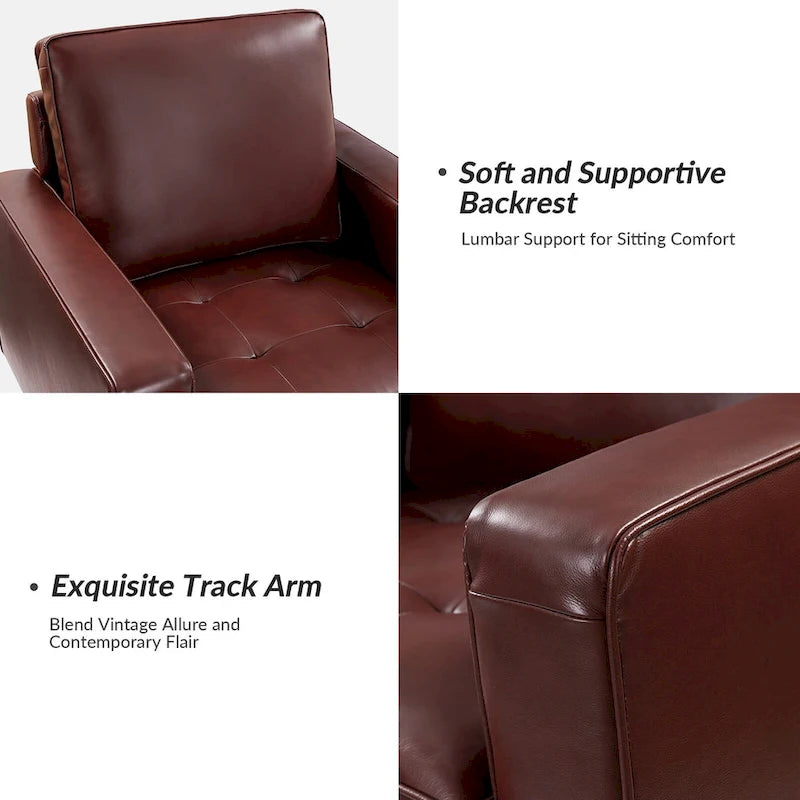 Fauteuil médiéval en cuir véritable, ensemble de deux pièces