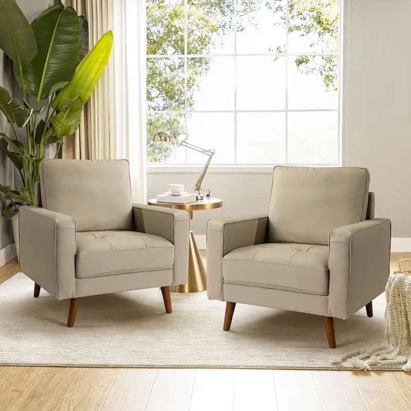 Fauteuil médiéval en cuir véritable, ensemble de deux pièces