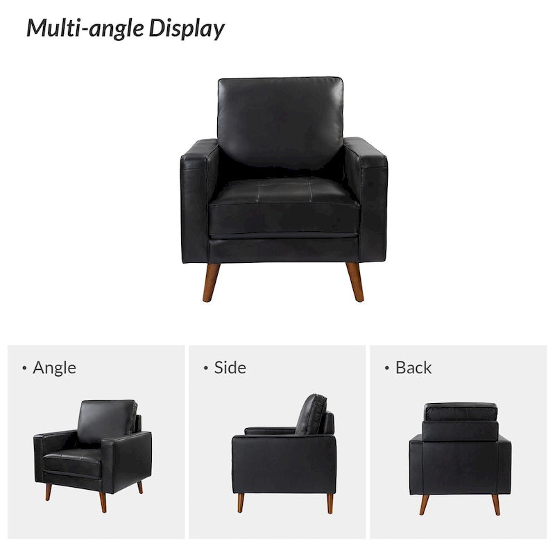 Fauteuil médiéval en cuir véritable, ensemble de deux pièces