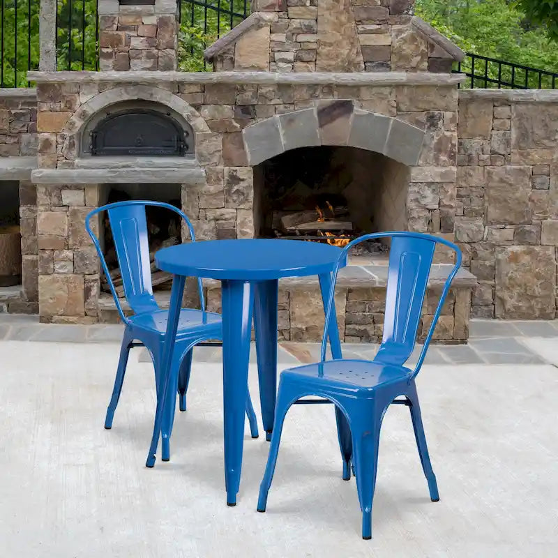 Tables et chaises de jardin en métal