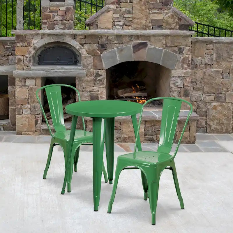 Tables et chaises de jardin en métal