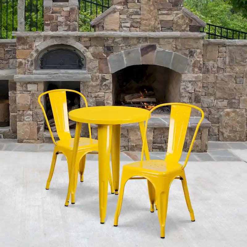 Tables et chaises de jardin en métal