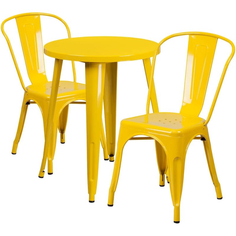 Tables et chaises de jardin en métal