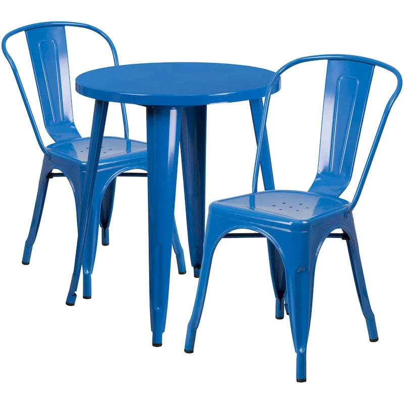 Tables et chaises de jardin en métal