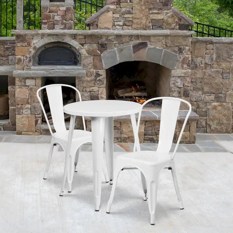Tables et chaises de jardin en métal