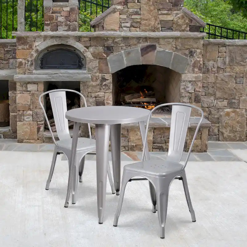 Tables et chaises de jardin en métal