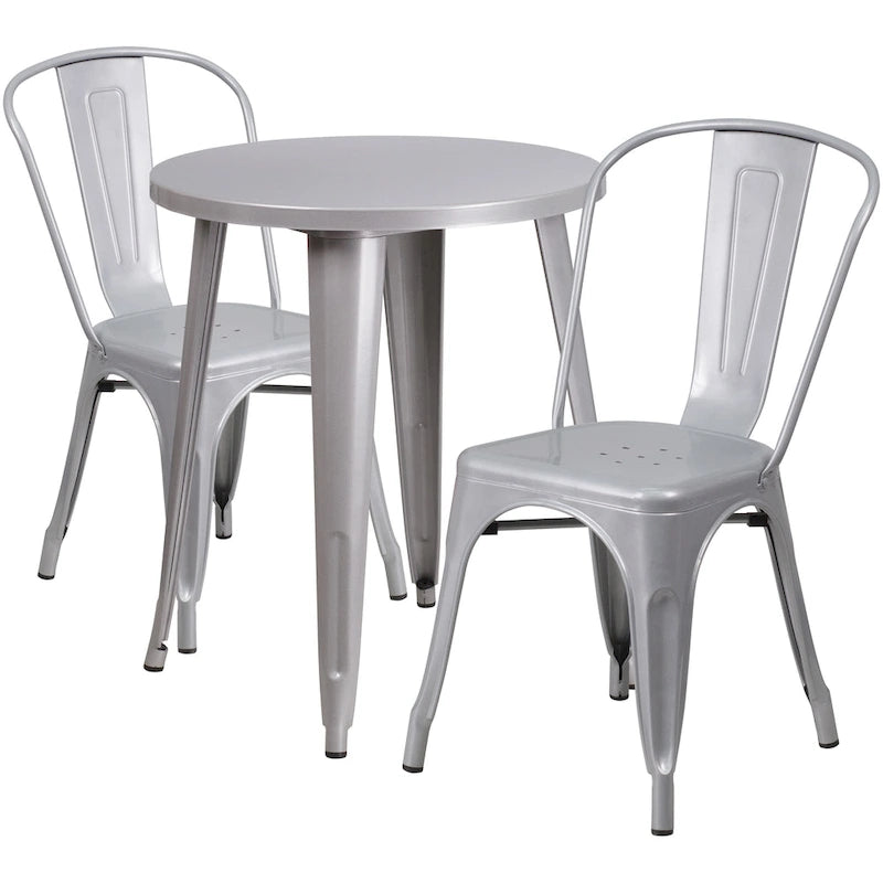 Tables et chaises de jardin en métal