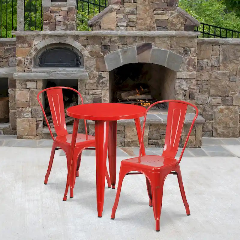 Tables et chaises de jardin en métal