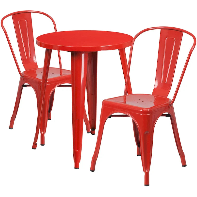Tables et chaises de jardin en métal