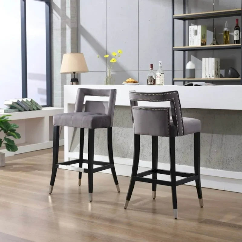 Tabourets de bar en velours