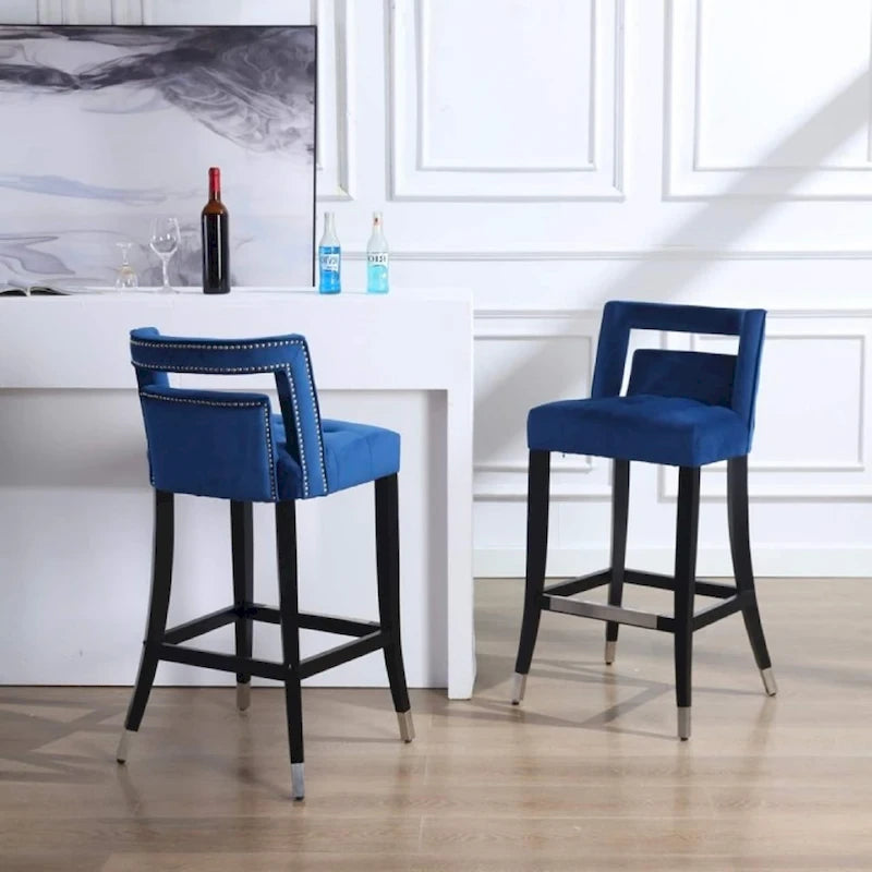 Tabourets de bar en velours