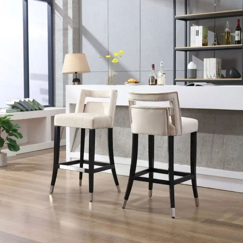Tabourets de bar en velours