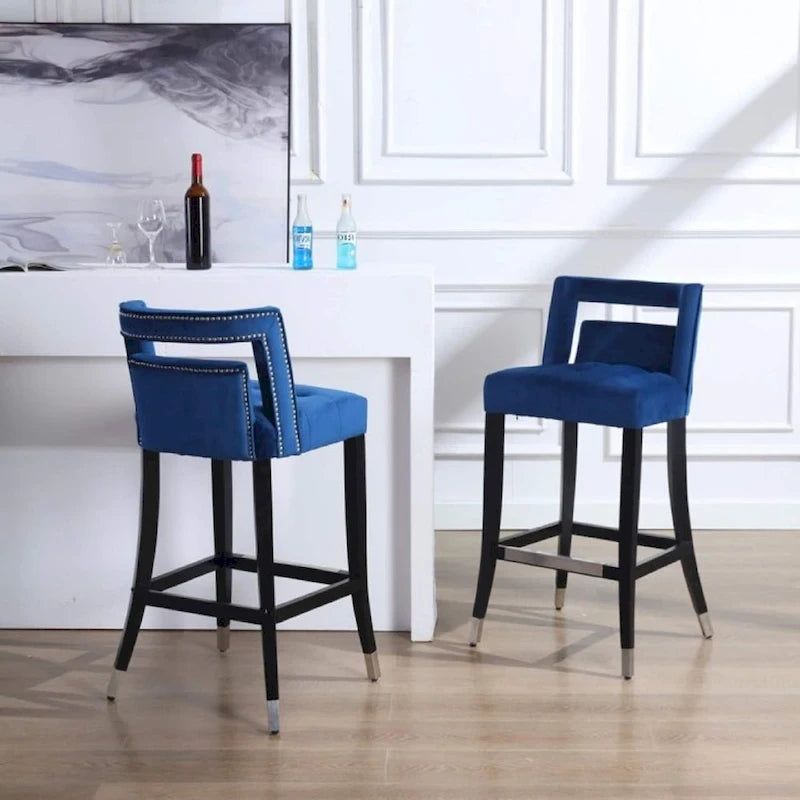 Tabourets de bar en velours