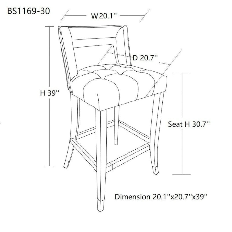 Tabourets de bar en velours