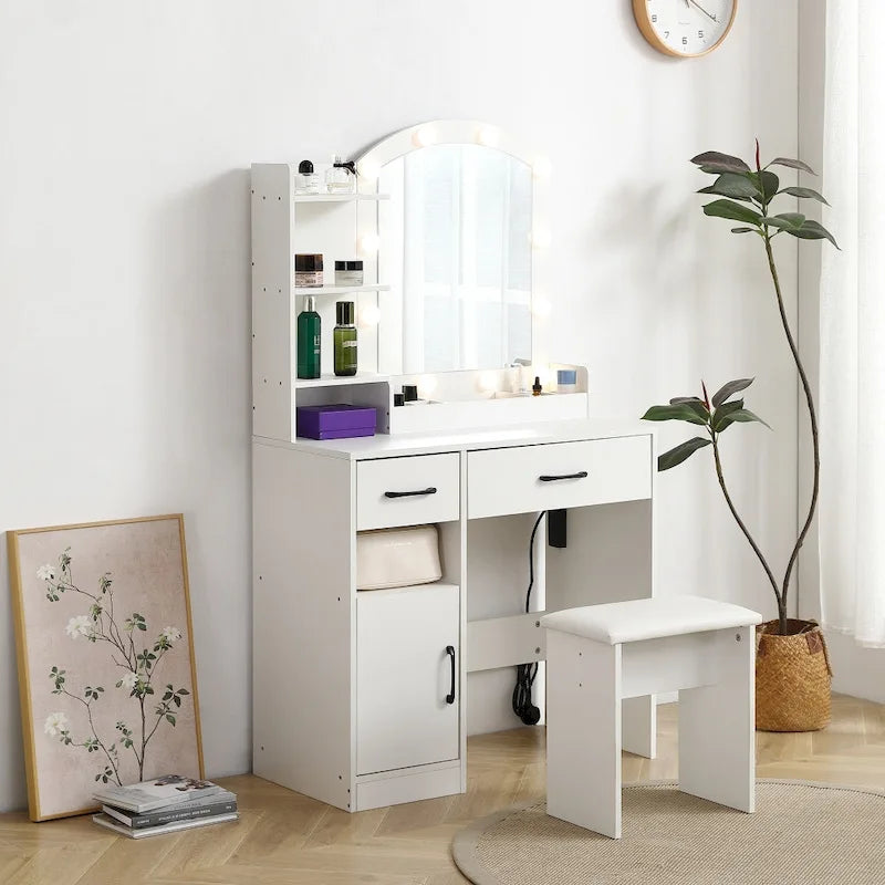 Coiffeuse dans meuble de rangement