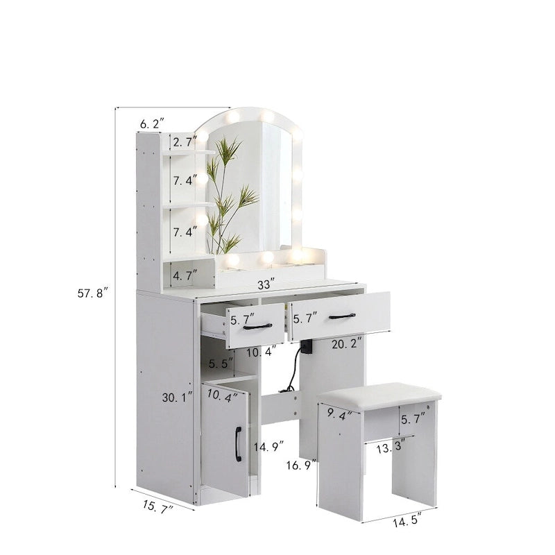Coiffeuse dans meuble de rangement