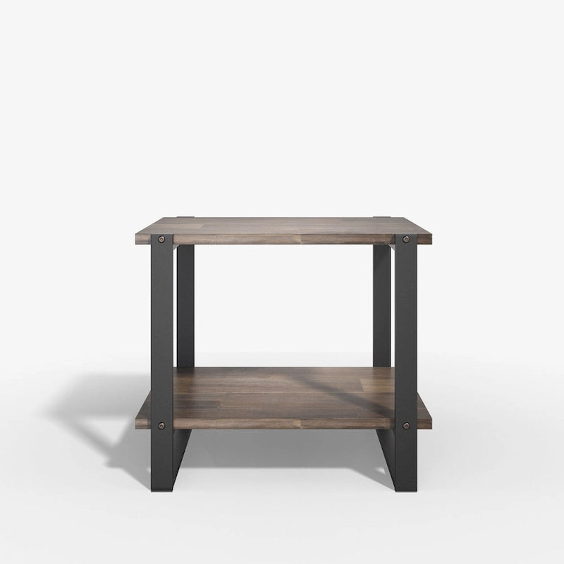 Table d'appoint en bois massif marron