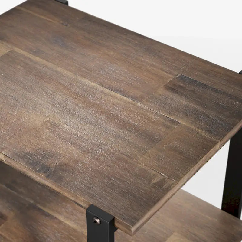 Table d'appoint en bois massif marron