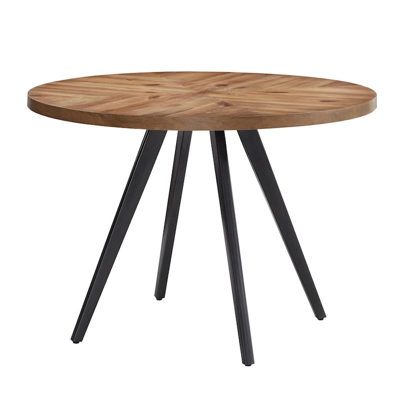 Table de salle à manger avec plateau en chêne finition gris fer