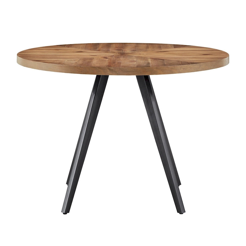 Table de salle à manger avec plateau en chêne finition gris fer