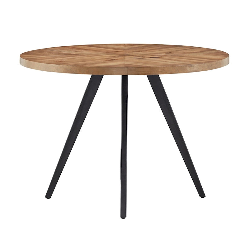 Table de salle à manger avec plateau en chêne finition gris fer