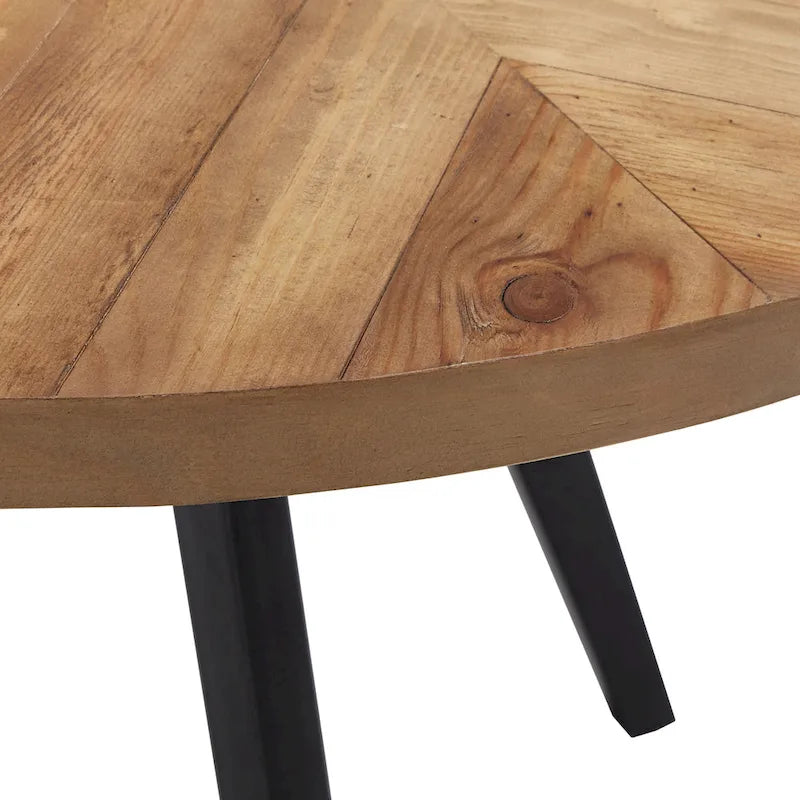 Table de salle à manger avec plateau en chêne finition gris fer