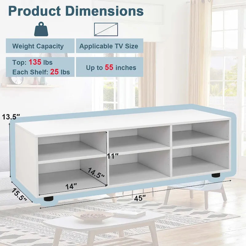 Meuble TV six compartiments