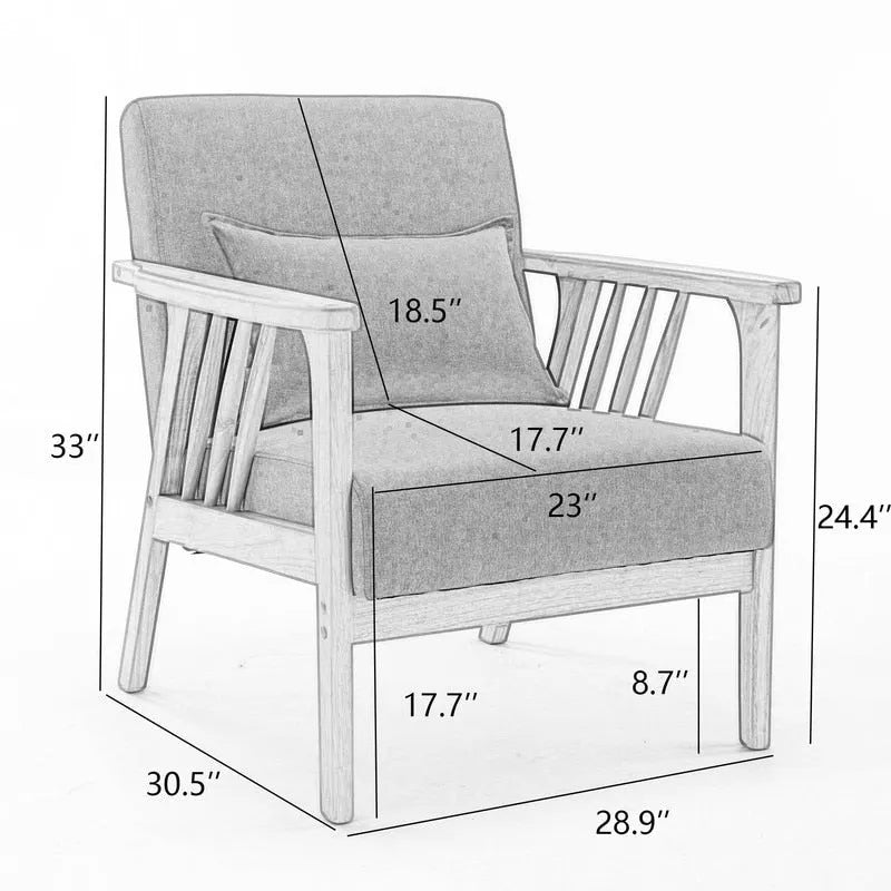 Fauteuil en bois massif rembourré style médiéval
