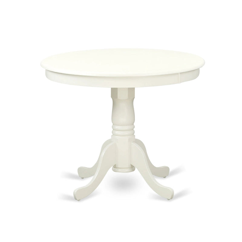 Table de salle à manger ronde et chaises de salle à manger en lin beige clair