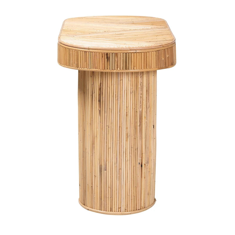 Table de contrôle en rotin naturel bohème