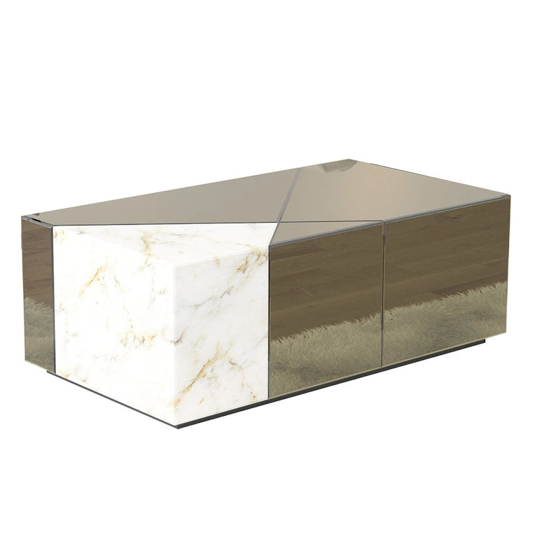 Table basse carrée à miroir