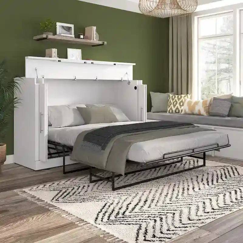Lit double et armoire (matelas inclus), convenant aux chambres d'amis.