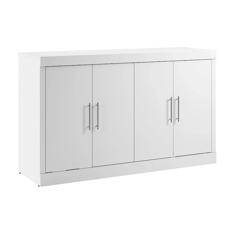 Lit double et armoire (matelas inclus), convenant aux chambres d'amis.