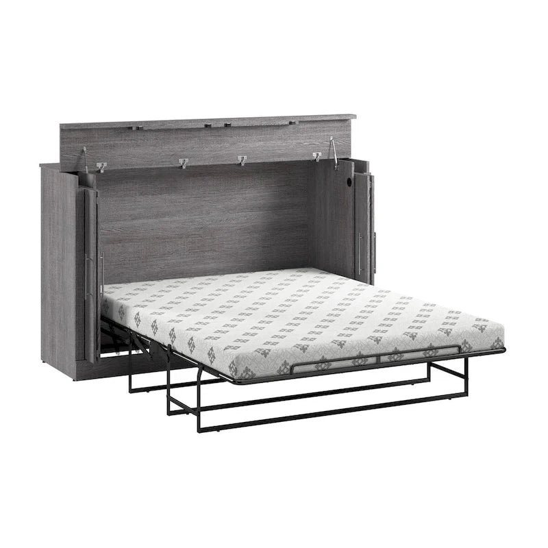 Lit double et armoire (matelas inclus), convenant aux chambres d'amis.