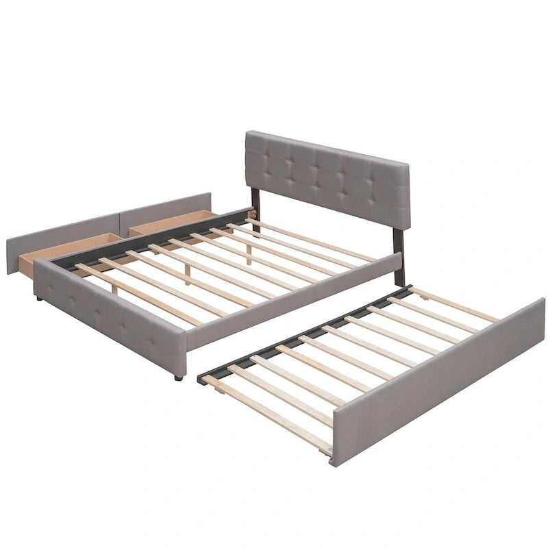Cadre de lit plateforme king-size en lin