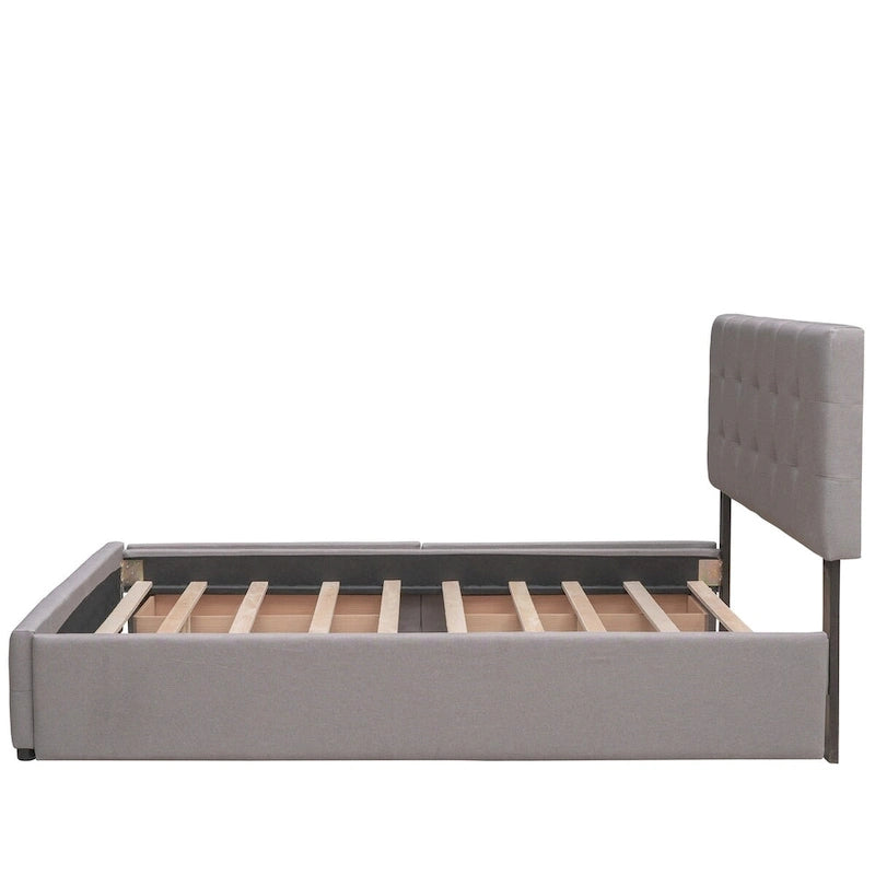 Cadre de lit plateforme king-size en lin